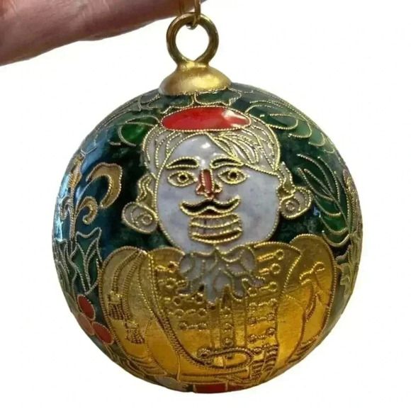 Cloisonné Gold Enameled Christmas Nutcracker 2001 Ornament Numbered 438/1000 EUC - Picture 1 of 6